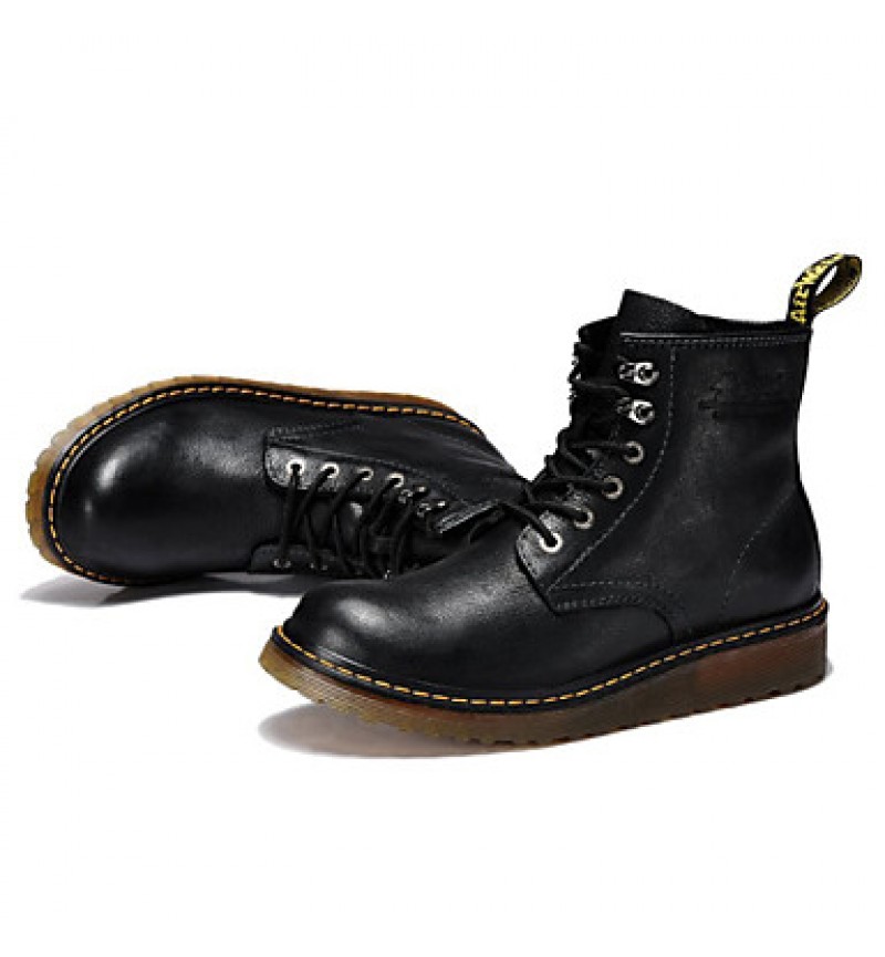 Shoes Outdoor / Office  Career / Casual Leather Boots Black / Brown  