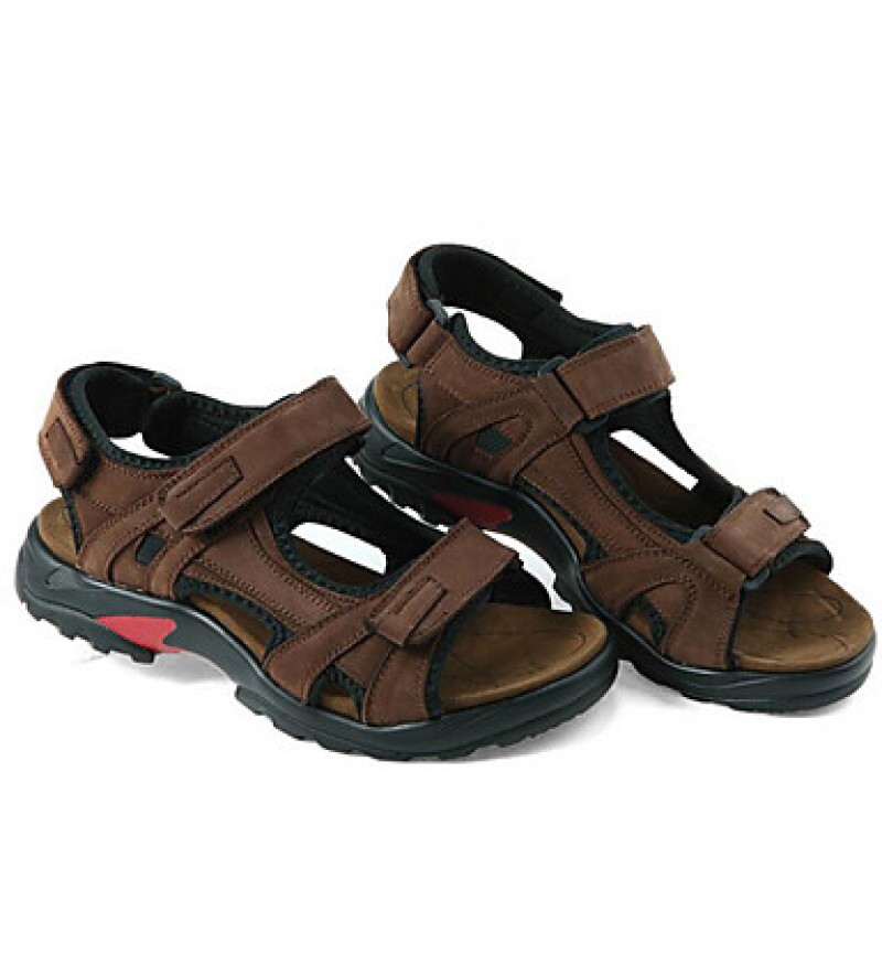 Men's Shoes Outdoor / Office & Career / Athletic / Dress / Casual Leather Sandals / Flip-Flops Big Size Taupe  