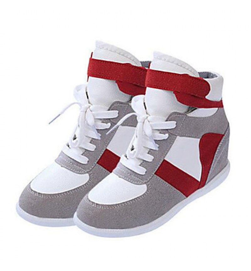 Women's Sneakers Spring / Fall Wedges Canvas Outdoor / Casual Wedge Heel Lace-up Black / Gray Others