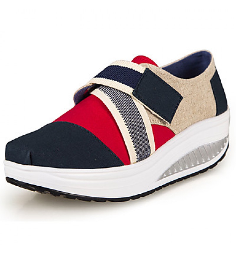 Women's Sneakers Fall Crib Shoes Canvas Casual Wedge Heel Others Black / Blue / Green / Red / Beige Others