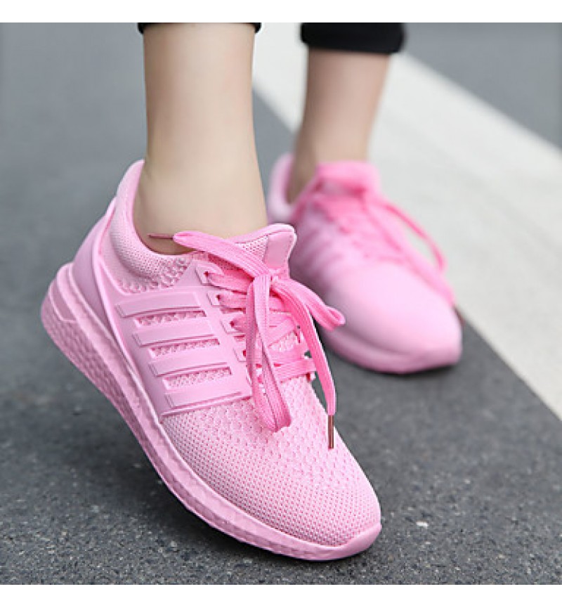 Women's Sneakers Spring / Fall / Winter Comfort Tulle Athletic / Casual Platform Lace-up Black / Pink / White Sneaker