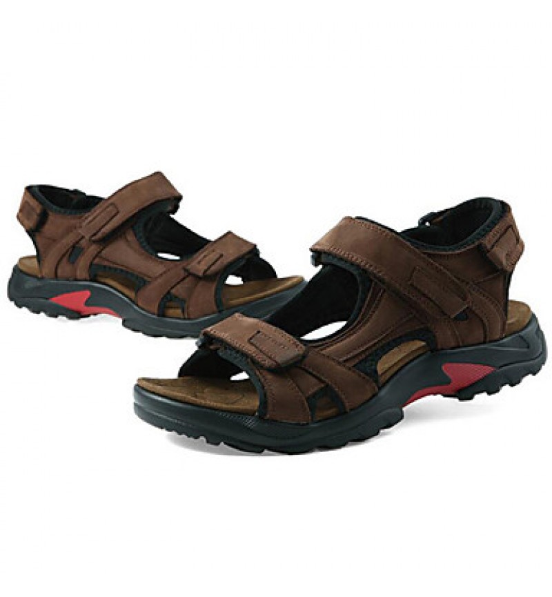 Men's Shoes Outdoor / Office & Career / Athletic / Dress / Casual Leather Sandals / Flip-Flops Big Size Taupe  