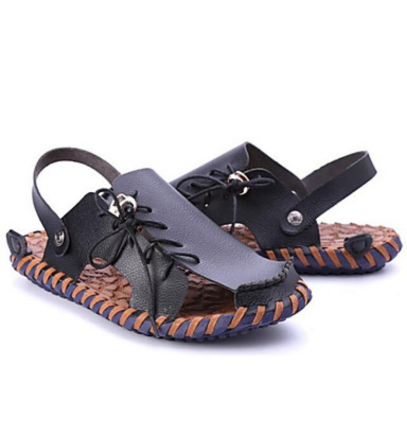 Men's Shoes Outdoor / Office & Career / Athletic / Dress / Casual Nappa Leather Sandals Black / Brown / White  